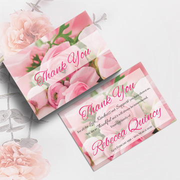 Funeral thank you card design and print service by Kdee Designs
