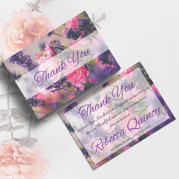 Funeral thank you card design and print service by Kdee Designs